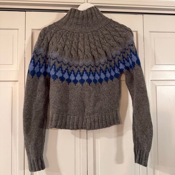 L.L. Bean Signature merino wool fairisle cardigan sweater xxs - Picture 6 of 9